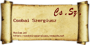 Csobai Szergiusz névjegykártya